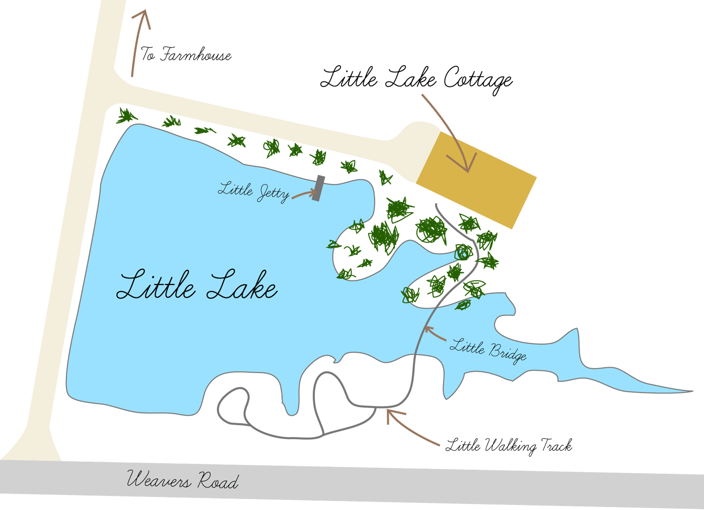 Map of Little Lake Cottage and surrounds